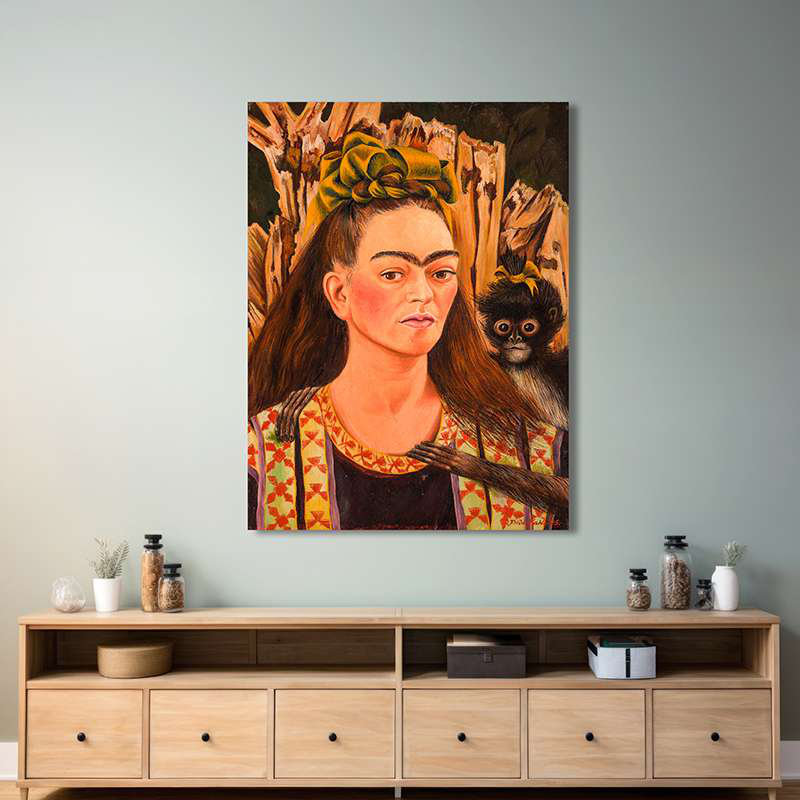 Self-portrait With Monkey, 1945 by Frida Kahlo - Wrapped Canvas Print, 80 cm H x 60 cm W