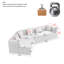 Nuage modulaire 127,5 po, style minimaliste moderne. Aucun assemblage requis. Conception géométrique pour différentes configurations. Coin rajeunissant à haute mousse. Revêtement respirant. 3, étincelle flamboyante-1531603072