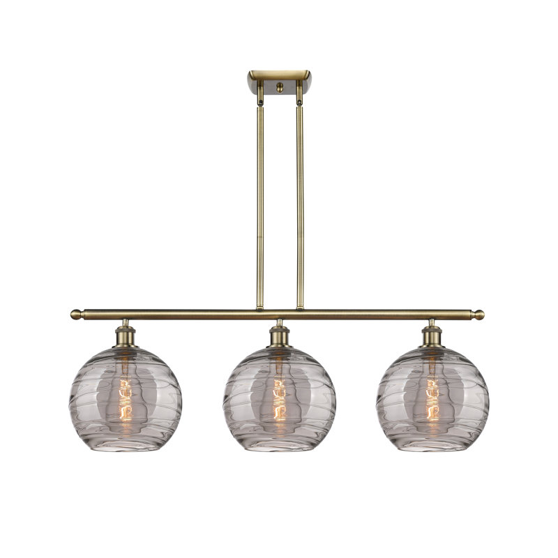 Ellington 3 - Light Kitchen Island Pendant, Antique Brass