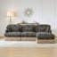 Comfy Chenille Leopard Printing Sofa,Delicate Tassel Edge,Movable Ottomans,Modern Fashion Style-1986374431