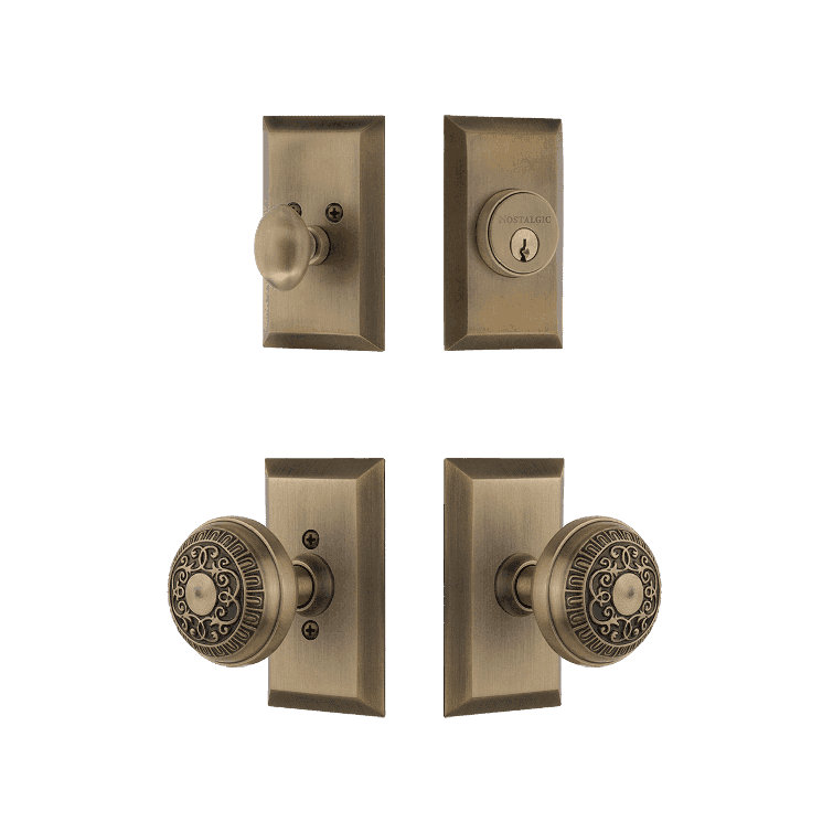 Nostalgic Warehouse Studio Entry Set with Egg & Dart Knob