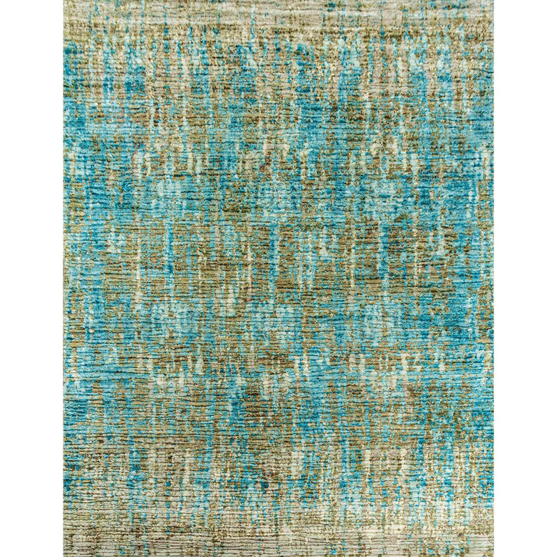 Wool Abstract Area Rug, Rectangle 10' x 14'