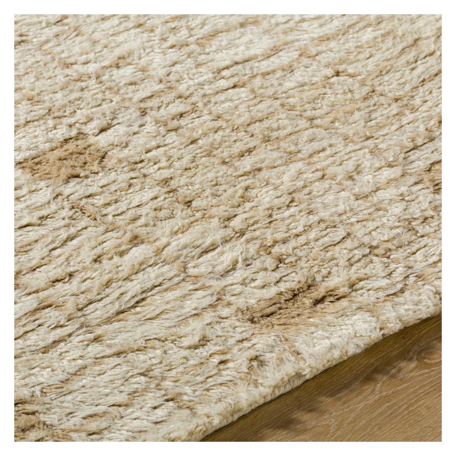 Anemone Hand Tufted Wool Tan Rug, Rectangle 2' x 3'