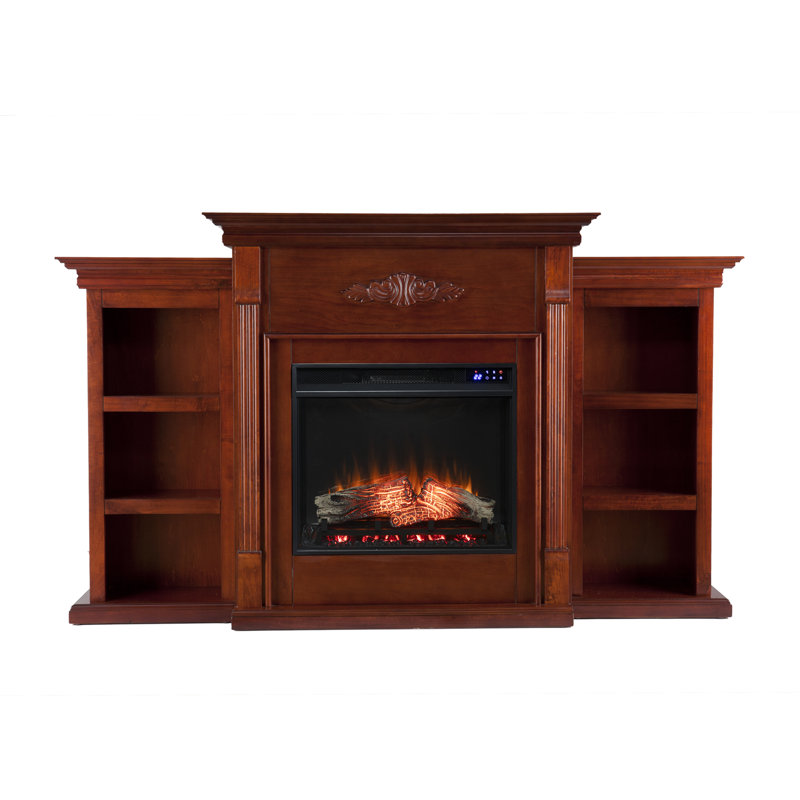 Tonsey 70.25'' W Electric Fireplace, Mahogany Brown