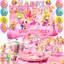 Princess Peach Party Supplies,84pcs Princess Peach Party Decorations
