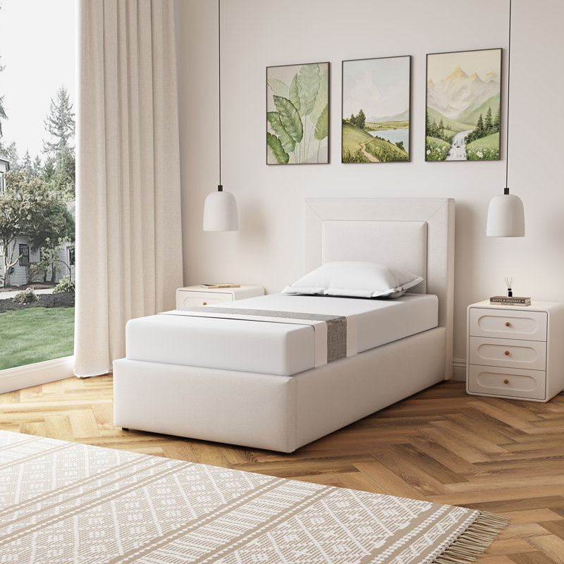 Upholstered Ottoman Storage Bed, Single (3')