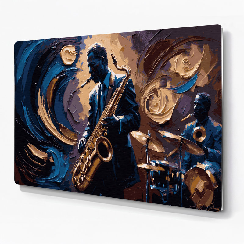 «Music Jazz Club Aesthétique», art mural en métal mauve, H 20 po x l 24 po