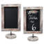 2 Piece Free Standing Burnt Wood Framed Tabletop Chalkboard Set-2116593587
