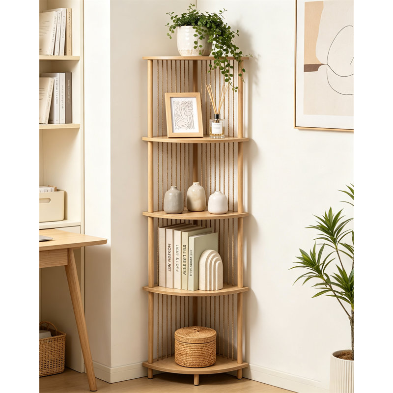 Tablette d'angle, bibliothèque d'angle en bois, H 51,57 po x l 11,8 po x P 11,8 po