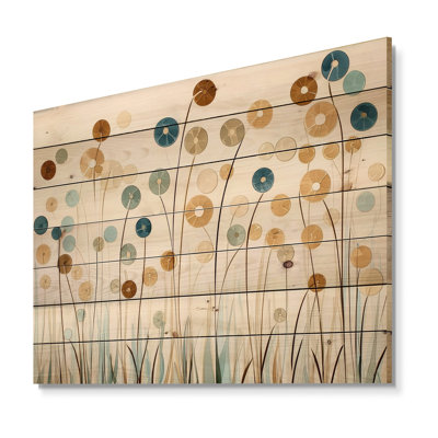 Murmures de printemps dans les Prairies minimalistes I - décoration murale en bois botanique sur bois de pin naturel