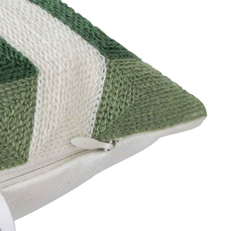  Embroidered Cotton Throw Pillow, Green
