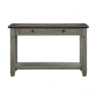 Table basse et canapé gris avec 2 tiroirs et une tablette inférieure