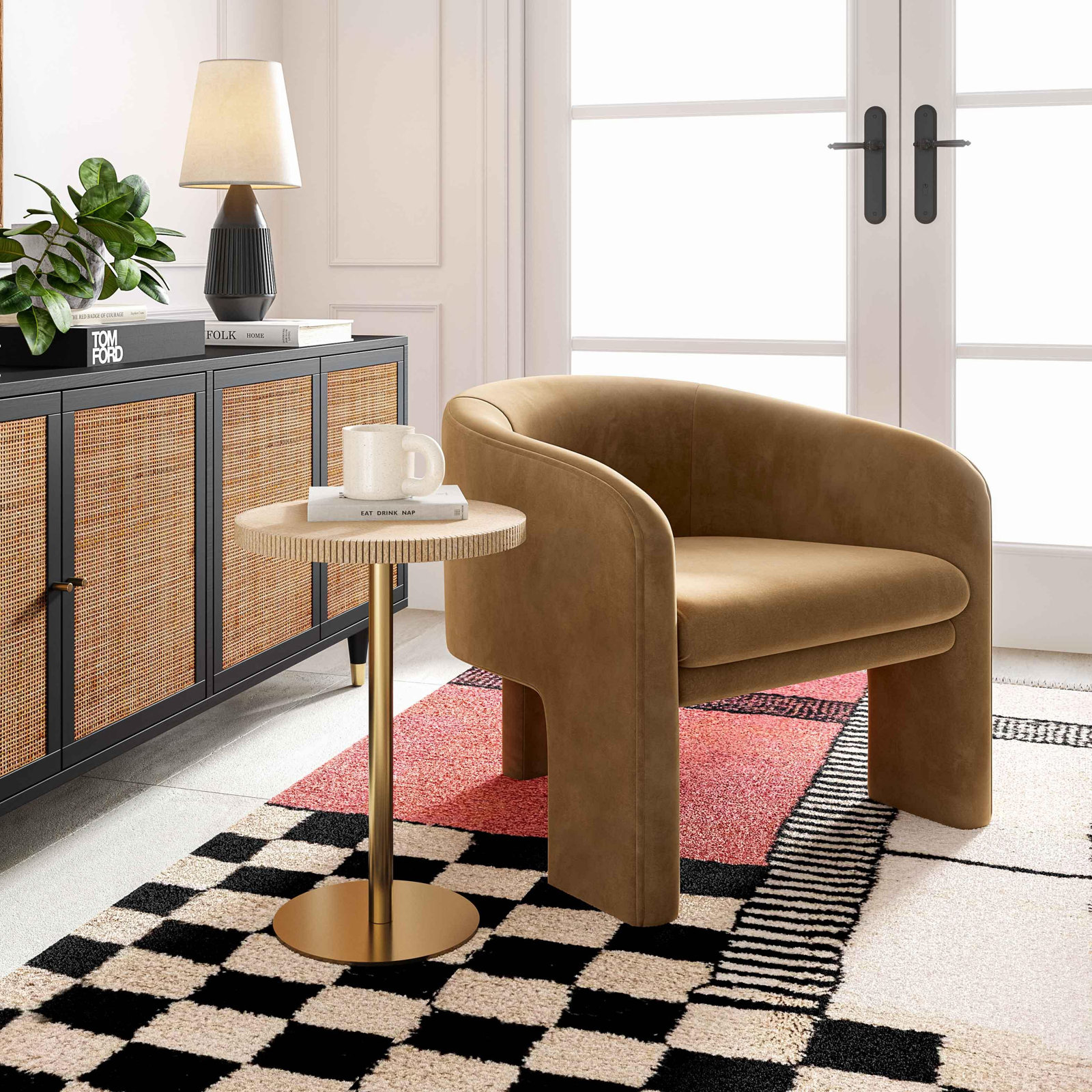 Marble Top Plant Table
