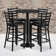 Aniket 30'' Round Laminate Table Set with Round Base and 4 Ladder Back Metal Barstools
