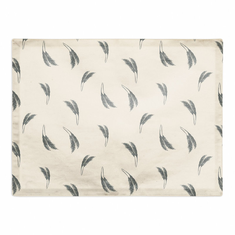 Napperon Feather Grass, Crème / Émeraude