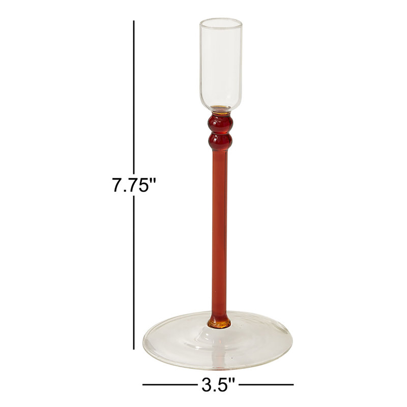 Bougeoir de table en verre Wyland, H 7,75 po x l 3,5 po x P 3,5 po