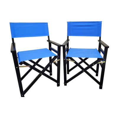 Folding Chair Wooden Director Chair Canvas Folding Chair Folding Chair 2Pcs/Set Populus + Canvas