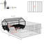 Habitat pour cochons d'Inde - Cage pour petits animaux avec zone de pliage et bouteille d'eau Robuste, spacieuse et pratique en acier noir pour animaux