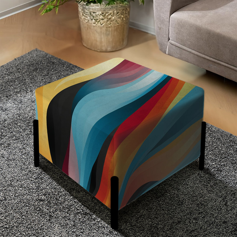 Poupart rayé Rainbow Rhythm II - repose-pieds carré rayé
