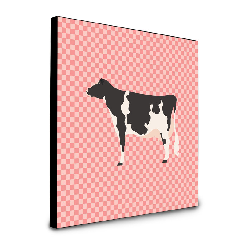 Panneau mural d’art de vache holstein Leytonstone, Rose
