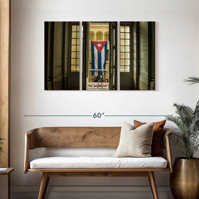 Borges Cuba Flag On Window, 28" H x 45" W