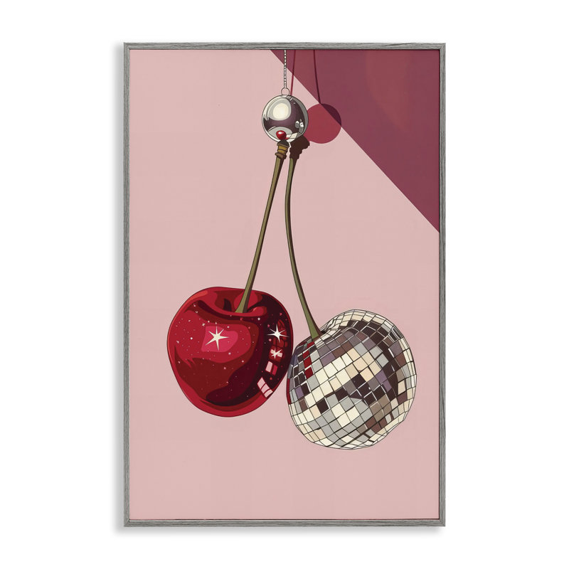 Giclée encadrée de cerises éblouissantes disco, design par LSR Design Studio, Estampe numérique Farmhouse, H 18 po x l 12 po