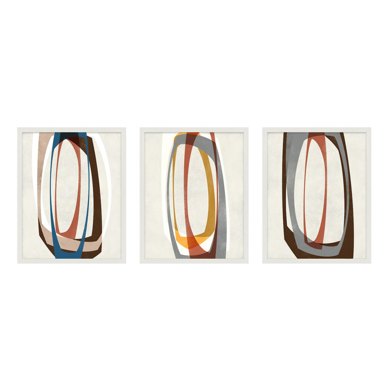 Orbit 3-5 par Jacques Pilon - Ensemble de 3 cadres photo, Cadre blanc, H 30 po x l 24 po