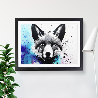 Fox Splatter Abstract - Single Picture Frame Painting