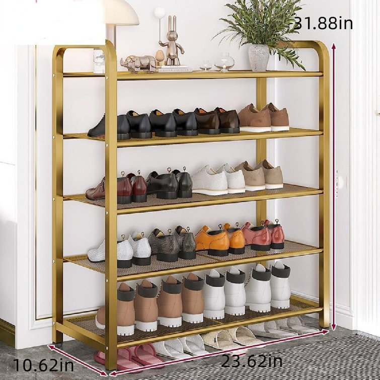 Higgins White Wood 5 Tier Free Standing 20 Pair Shoe Rack Organizer –  Pilaster Designs