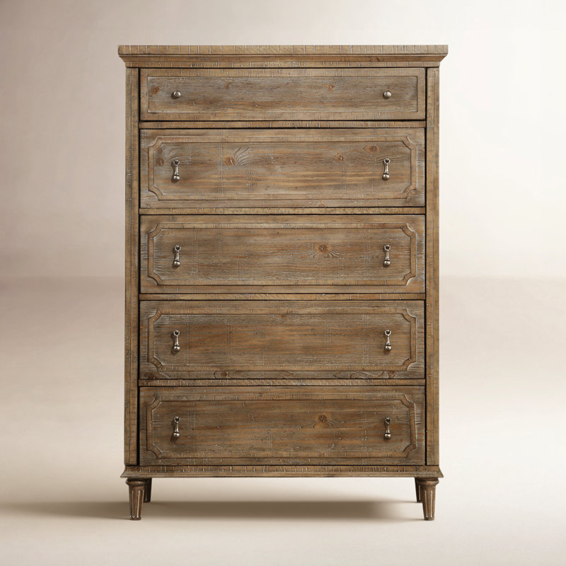 Kellyton 42" Wide 5-Drawer Chest in Sandstone Buff