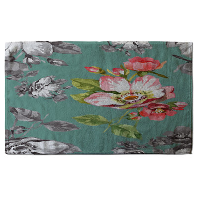 Cotton Floral Waffle Kitchen Towel