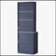 Armoire autoportante haute de 83,7 pouces de hauteur avec plateau supérieur et 5 tiroirs de rangement, ensemble de 2, bleu