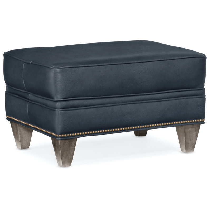Reddish Ottoman, Natural, Stone, Aline Light Gray Stonewash Genuine Leather
