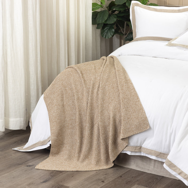 Eden Knitted Throw Blanket, Gray