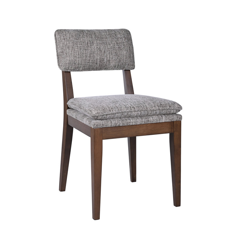 Chaise d'appoint en bois avec siège rembourré en noyer Miller (ensemble de 2)