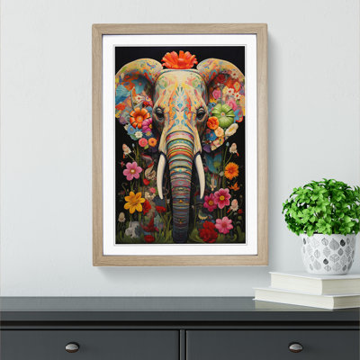 Elephant Contemporary Art - Framed Print