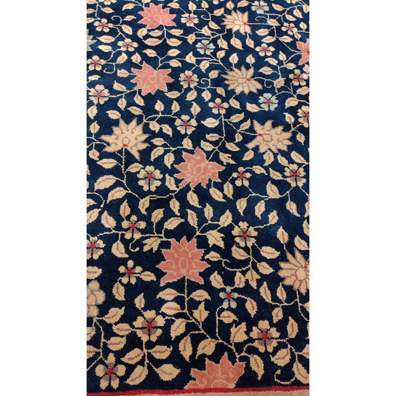 Tapis bleu marine antique Art Deco
