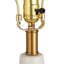 Lampe de table conique Adeline en grès avec glacis craquelé crème et abat-jour en lin naturel