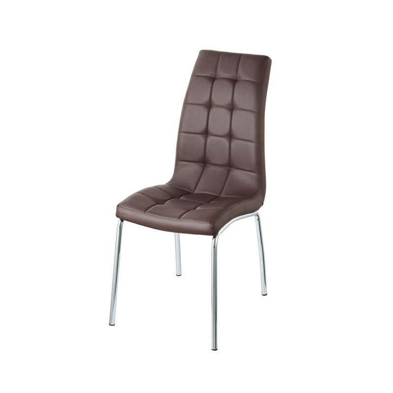 Tufted Upholstered Side Chair, Brown