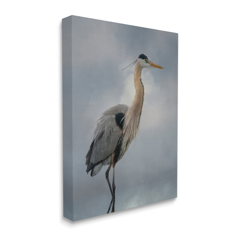 " Perched Egret Water Reflection " by Kelley Parker, 20" H x 16" W x 1.5" D