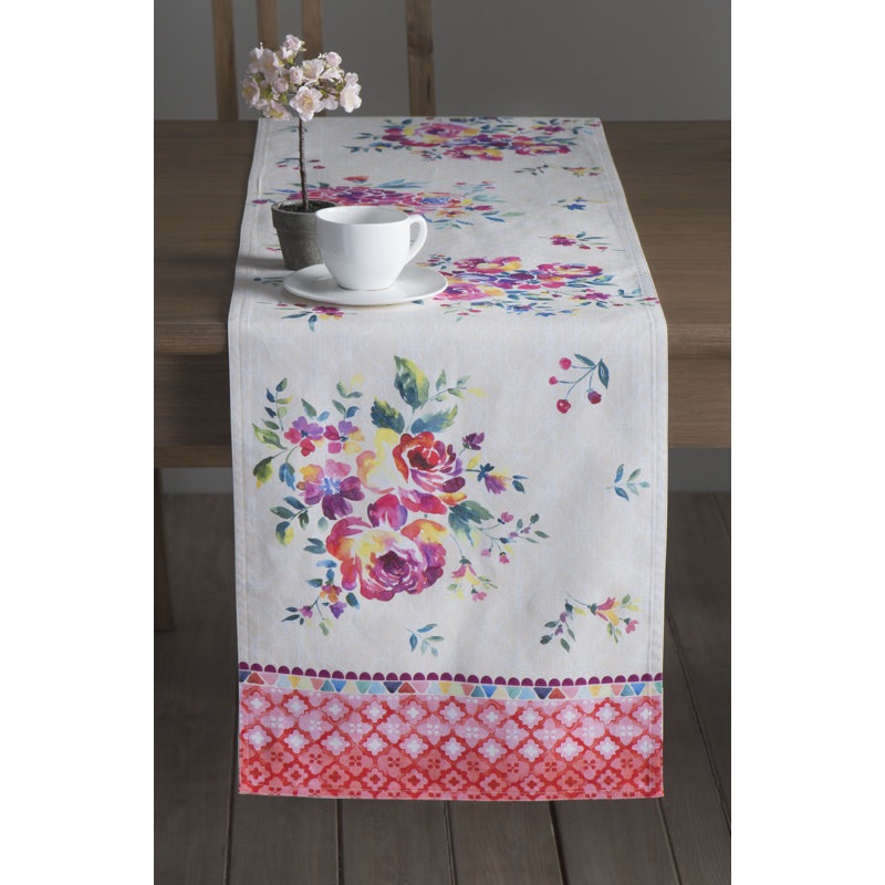 Maison d'Hermine Rose Garden 100% Cotton Table Runner - Double Layer - 14.5" x 108", 108" L x 14.5" W
