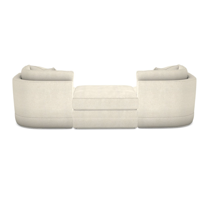 3-Piece Boyden Curved Corner Sectional, Wrenn, Tuck Linen Polyester Blend