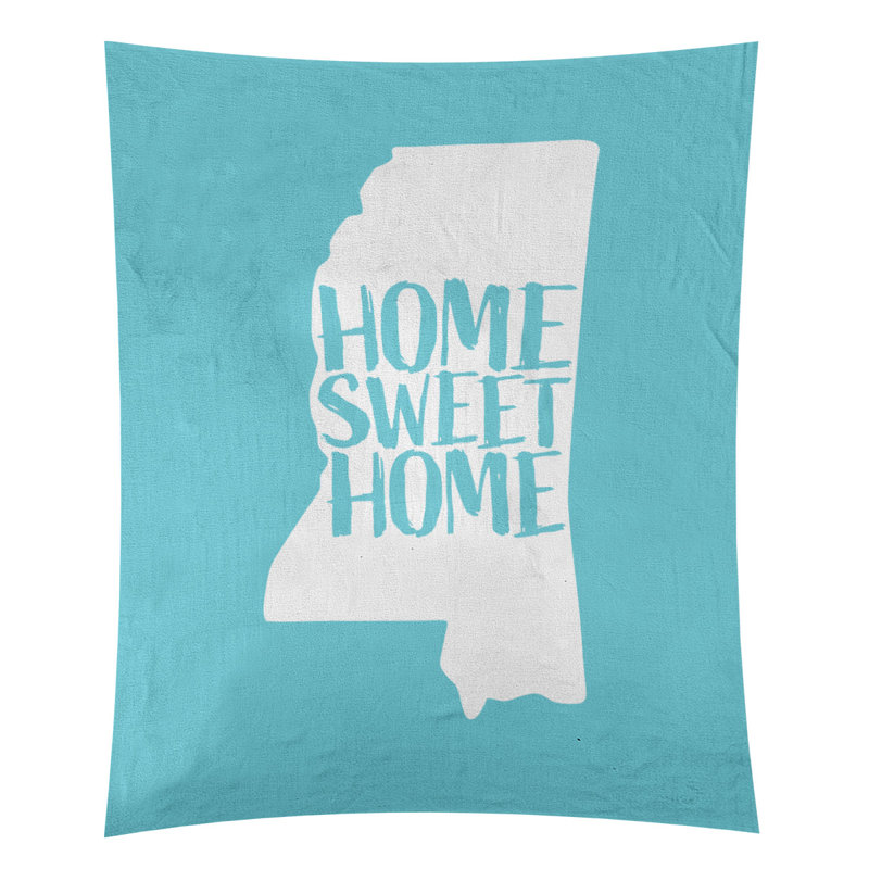 Tapisserie murale Home Sweet Mississippi, H 27,5 po x l 37,5 po, Bleu sarcelle