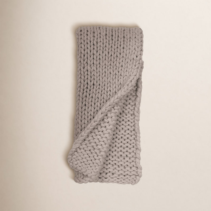 Zage Cable Knit Throw Blanket, Gray