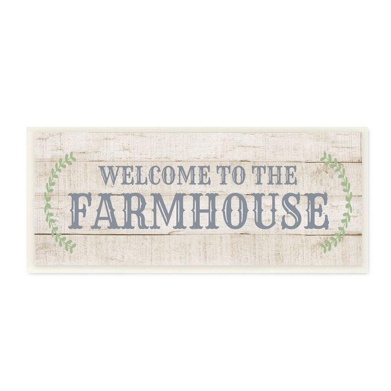 Motif de planches «Welcome To The Farmhouse» - impression, Plaque murale, H 7 po x l 17 po x P 0,5 po