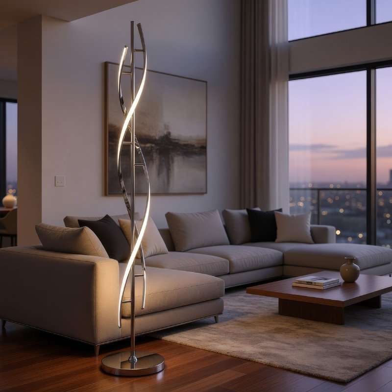 Tymera Chrome Novelty Floor Lamp