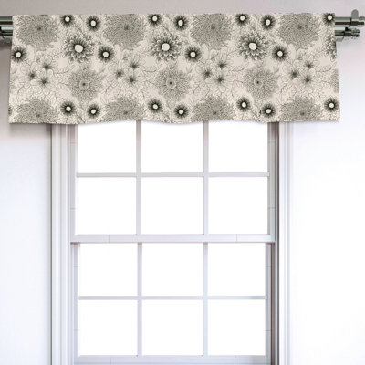 Sateen Floral Ruffled Window Valance