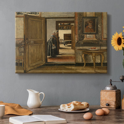 Intérieur avec une femme / La porte ouverte-Henri de Braekeleer-Toile tendue avec châssis-c. Fin du 19e siècle