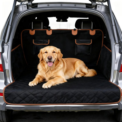 Tapis de coffre robuste pour VUS, idéal pour les chiens. Housse de coffre imperméable avec barrières latérales et protection antidérapante pour banquette arrière, coffre et compartiment de chargement.
