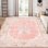 Pink Vintage Rug Machine-Washable Rug Soft Floral Rug